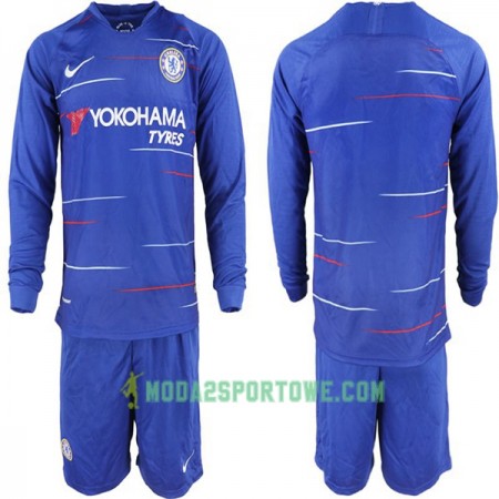 Koszulka Chelsea Dziecięcy Domowe Stroje Piłkarskie 2018-2019 Długi Rękaw